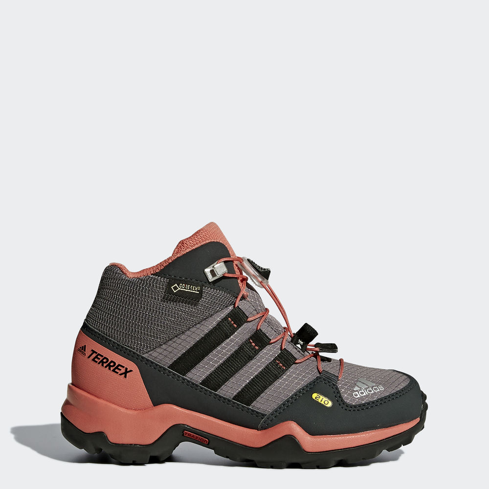 Adidas Terrex Mid Gtx - ορειβατικα παπουτσια για αγορια - Γκρι/Μαυρα/Ροζ,Μέγεθος: EU 27 – 39 1/3 (64